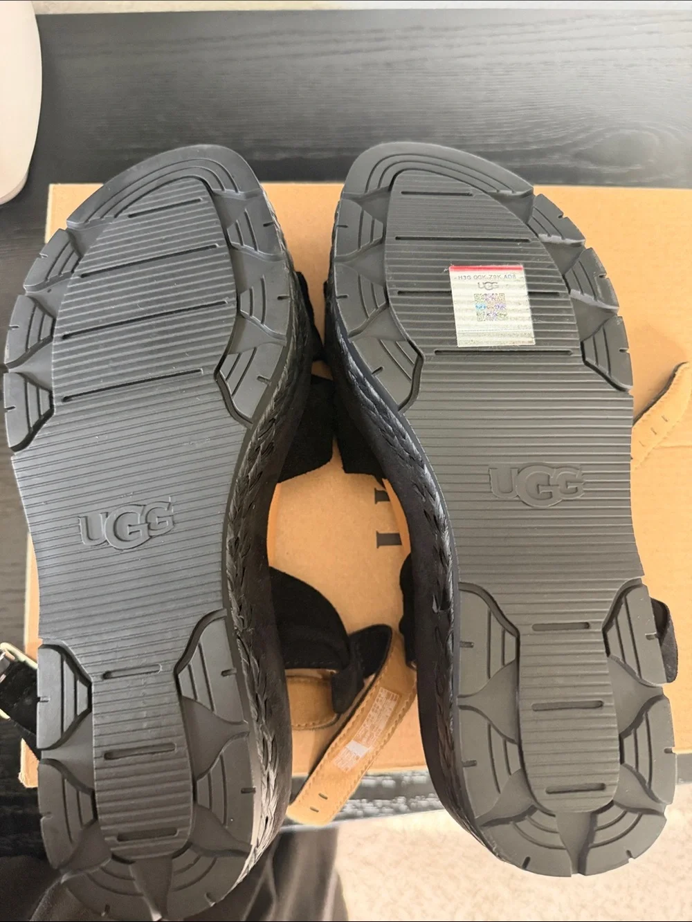 UGG Black Braided Platform Knot Sandals